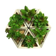 Imagem de Kit com 6 Plantas Mini Suculentas Artificiais Vaso Cerâmica 8x9,5cm