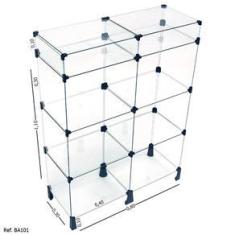 Imagem de Balcão de Atendimento Modulado em Vidro com Porta Bijuteria - 0,80 x 1,10 x 0,30