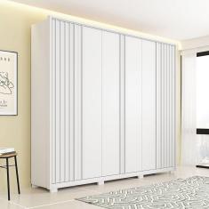 Imagem de Guarda Roupa Casal 6 Portas 4 Gavetas Suburban Espresso Móveis Branco