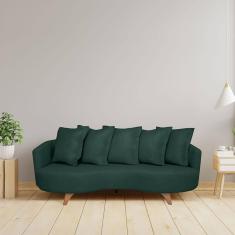 Imagem de Sofá 2 Lugares 240cm Capri Verde/Pé Imbuia