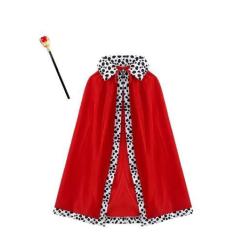 Imagem de Kit Fantasia de Rei Infantil Bastão Cetro + Capa veludo 80cm - Genéric