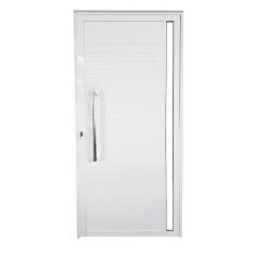 Imagem de Porta Lambril de Alumínio Direita 210 x 80cm com Visor Linha Veneza Esquadrias Bergame Branco