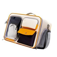 Imagem de Bolsa de Transporte para Gatos, Mochila para Animais de Estimação Com Design Transparente, 15kg, Rolamento Antiarranhões, Multiuso para Cachorros para Viagens (Incluindo alça de