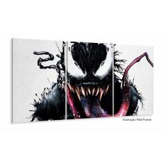 Imagem de Quadro Decorativo Venom Marvel 3 Peças 120x60 Em Tecido
