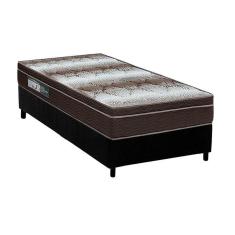 Imagem de Cama Box Solteiro: Colchão Ortopédico Ortobom Light Ortopillow + Base Crc Suede Black(88X188)