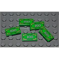 Imagem de Lego Batman x5 Green Money Tile City $100 Dollar Bill Bank Dinheiro Minifigura Novo