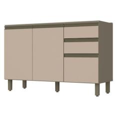 Imagem de Balcão De Cozinha Para Pia 120 Cm Connect 3 Portas 2 Gavetas 100% Mdf
