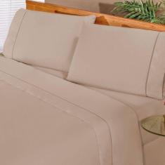 Imagem de Jogo De Cama Solteiro Elegance 180 Fios 03 Peças Cáqui