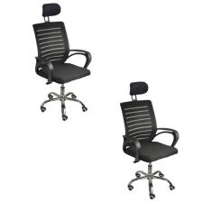 Imagem de Kit 2 Cadeiras de Escritório Secretaria Diretor Roma Ergonômica com apoio de Nuca