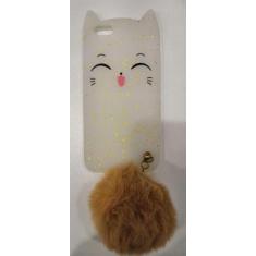Imagem de Capa Capinha iphone 7 iphone 8 Cathinha Com Pompom Cores - sem, branco