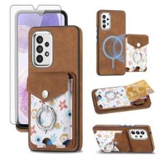 Imagem de Asuwish Capa de celular para Samsung Galaxy A32 5G 2021 16.5 cm capa carteira celular com protetor de tela anel fino suporte suporte traseiro slot para cartão de crédito M32 G5 A 32 32A S32 SM-A326U