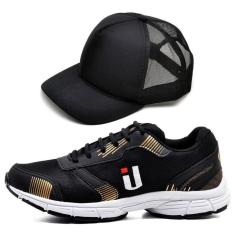 Imagem de Tênis Esportivo Masculino Casual Cadarço Sola de Borracha Confortável com Boné-Masculino
