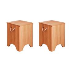 Imagem de Kit 2 Banquetas Sala Jantar Kim 2 Un Preto/Nature - Cimol