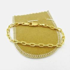 Imagem de Pulseira Masculina 18cm 4mm Largura Folheada Ouro PL467