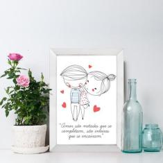 Imagem de Quadro para Quarto Frase Namorados Moldura  22x32cm - Quartinhos