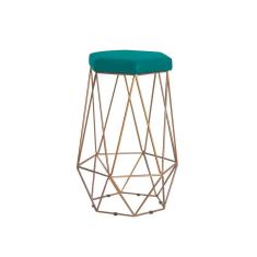 Imagem de Banqueta Rubel Base Gold Suede  Claro Gran Belo