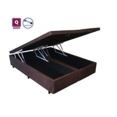 Imagem de Base Box Baú Queen Bipartido Suede Marrom - 158x198x35 - DMA
