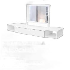 Imagem de Penteadeira Camarim Suspensa Com Espelho 2 Nichos 1 Gaveta