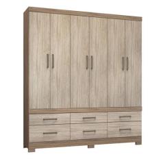Imagem de Guarda Roupa Casal 6 Portas Vêneto 66020 Nogal / Vanilla Touch Demóbil