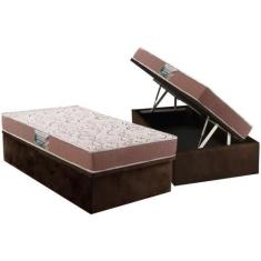 Imagem de Conjunto Box Baú Solteiro: Colchão Molas Herval Compact AG 65 / Durabi