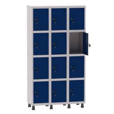 Imagem de Armário Guarda Volume Locker Roupeiro 3 Vãos 12 Portas Aço GRF503/12 C