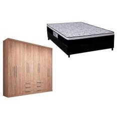 Imagem de Cama Box Casal + Colchão Foggia Sogni + Guarda Roupa Master 8.6 Atacam