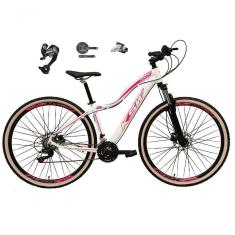 Imagem de Bicicleta Feminina Aro 29 Ksw Mwza 27v Câmbios Shimano Altus Freios Hidráulicos - Branco-rosa Tam.15