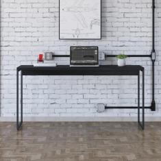 Imagem de Mesa Dynamica 150x50x75cm Preto ônix - Est.preta Preto ônix - Est.preta