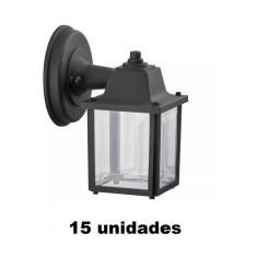 Imagem de Kit 15 Arandela  Termoplastico Vintage E27 Preta Alz17
