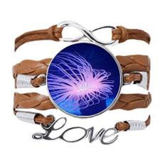 Imagem de DIYthinker Bracelete de água-viva azul oceano ciência natureza corrente amor enfeite pulseira pulseira presente