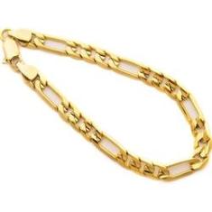 Imagem de Pulseira Masculina 7mm Banhada Ouro 18k Homem Barata Pronta
