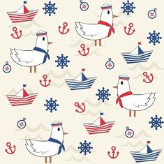 Imagem de Papel de Parede Pássaros Marinheiros