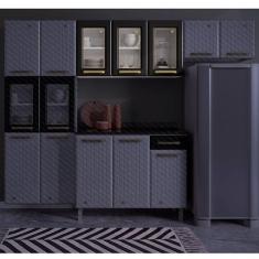 Imagem de Armário De Cozinha Aéreo 3 Portas Vidro Diamante Telasul