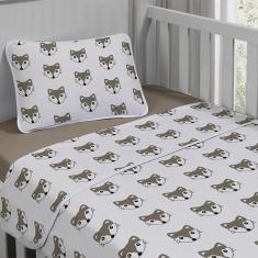 Imagem de Jogo de Cama Tecebem Malha Berço Estampado Dori 3 Peças Duna