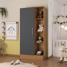 Imagem de Guarda Roupa Infantil 1 Porta Sara Espresso Móveis Cinamomo/Cinza