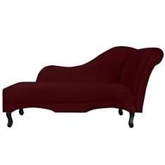 Imagem de Recamier Namoradeira Divã Lado Esquerdo Olivia Suede Bordô - DS Estofados