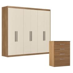 Imagem de Cômoda Astral E Guarda Roupa Casal Venice 62080 Amendola Touch Off Whi