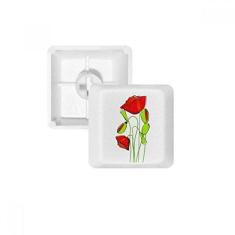 Imagem de Kit de atualização para jogos com teclado mecânico PBT Red Flowers Green Buds Abstract Corn Keycap