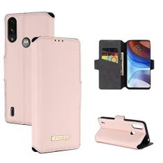 Imagem de Capa protetora flip para Motorola Moto E7 Power Wallet Case, capa flip para Motorola Moto E7 Power, capa de couro PU premium com compartimentos para cartão com suporte para cartão capa durável à prova de choque