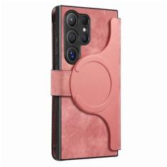 Imagem de Capa magnética removível com compartimento para cartão de carteira para Samsung Galaxy S24 S23 Ultra S22 Plus S20 S21 Fe capa de couro, rosa, para Galaxy S21 Ultra