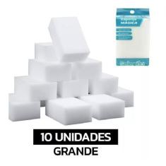 Imagem de Kit 10 Esponja Mágica Grande Tira Mancha Bucha Limpa Parede Tenis Chao