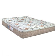 Imagem de Colchao Queen Ortopedico Eps D45 158x198x25 Bege Com Branco Floral Laranja Portobel Bege Com Branco