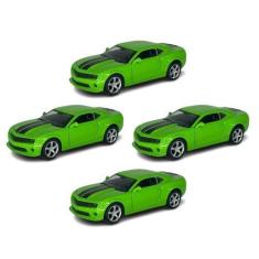 Imagem de Kit 4x Brinquedo Camaro Colecionável Verde - AP TOYS