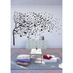 Imagem de Adesivo Decorativo de Parede Arvore com 2 Metro e folhas