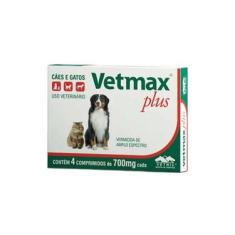 Imagem de Vermífugo Vetnil Vetmax Plus 700 Mg 04 Comprimidos Para Cães E Gatos