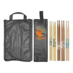 Imagem de Kit Bag Baquetas + 5 Pares Baquetas Profissionais 7a 5a E 5b