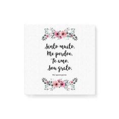 Imagem de Arte Maníacos Quadro Decorativo em Tela Canvas Ho´oponopono Fundo  - 50x50cm