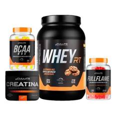 Imagem de Whey Concentrado Rt 907G + Creatina Pura Micronizada 150G + Cafeina 21
