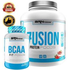Imagem de Kit Whey Protein Fusion 2Kg + Bcaa 100G - Brnfoods - Brn Foods