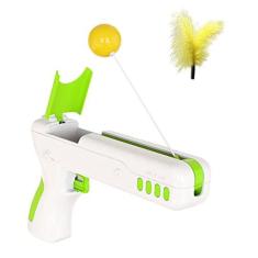 Imagem de Tempaky Brinquedo interativo para gatos com bola de penas Caçador de hastes para gatos Brinquedos de exercício Brinquedos para gatinhos Brinquedos para gatos em ambientes internos e externos